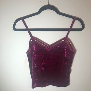 Forever 21 Purple Crushed Velvet Crop Tank